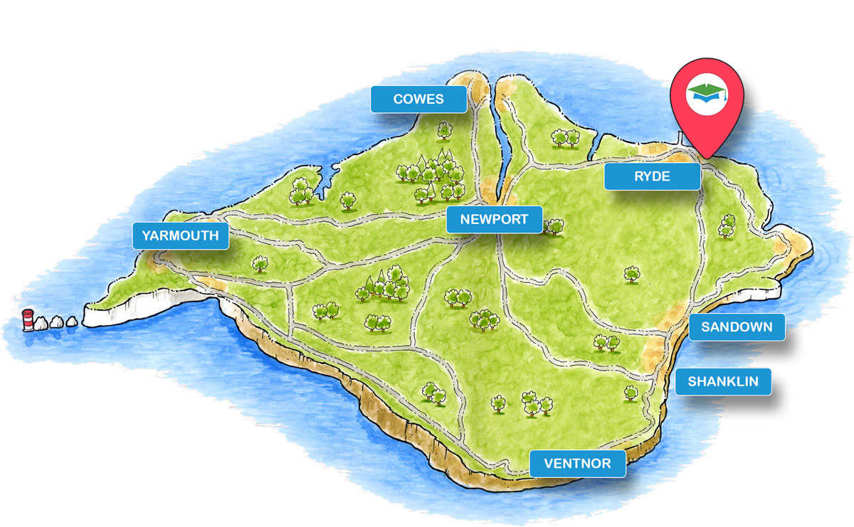 School trip Isle of Wight location map for Waterside Pool